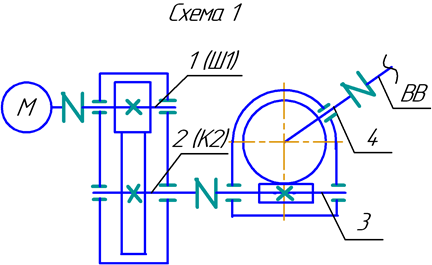 Кинематическая схема мотор редуктора