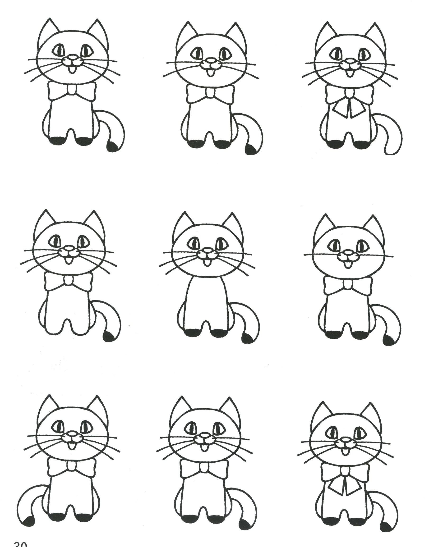 Кошки маленькие рисунки